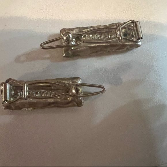 Antique barrettes . Sapphire and aquamarine semi-precious stones. - Picture 3 of 3